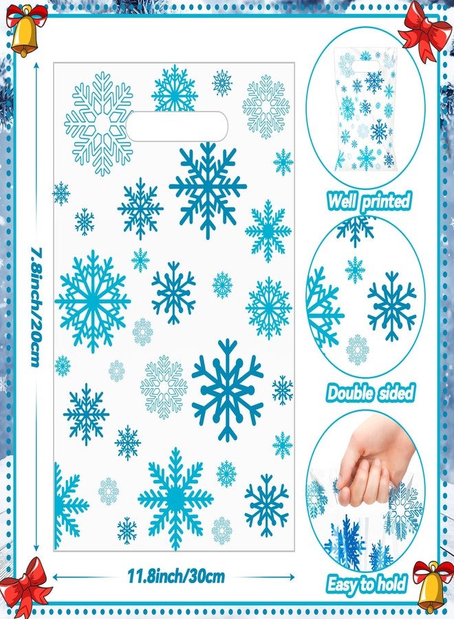Yinder 50 Pcs Snowflake Goodie Bags 11.8 x 7.9 Inches Blue Snowflake Christmas Goodie Gift Bag Winter Holiday Treat Candy Gift Bags Xmas Party Favors Bag for Holiday Christmas Winter Supplies - Image 3